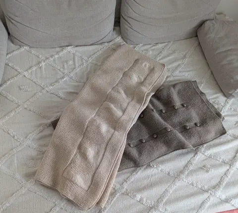Mantas multiuso para bebés y para el sofá, tejidas a mano.
